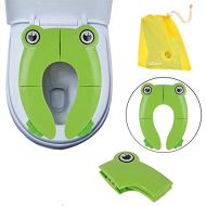 [아마존베스트]Safcare Folding Large Non-Slip Potty Training Seat for Boys and Girls, Travel Portable Reusable Toddlers Toilet Seat Covers Liners Fits Round & Oval Toilets with Carry Bag