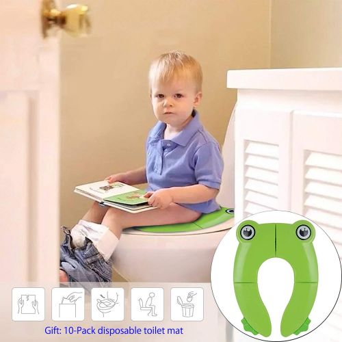  [아마존베스트]Safcare Folding Large Non-Slip Potty Training Seat for Boys and Girls, Travel Portable Reusable Toddlers Toilet Seat Covers Liners Fits Round & Oval Toilets with Carry Bag