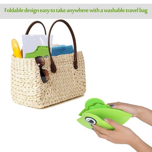  [아마존베스트]Safcare Folding Large Non-Slip Potty Training Seat for Boys and Girls, Travel Portable Reusable Toddlers Toilet Seat Covers Liners Fits Round & Oval Toilets with Carry Bag