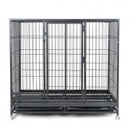 Safe Baby Large Folding Metal Dog Crate With Sunroof And Tray, Indoor Outdoor, Black Pet House For Indoor...