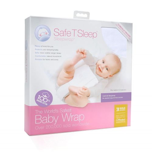  Safe T Sleep Sleepwrap Babywrap, Swaddle: Cot/Crib Model: Fits Standard and American Size Crib/Cot (130 cm L x 70 cm W x 12-15 cm) for Babies Aged Newborn to 2 Years Plus