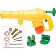 Safe-Kidz Water Cannon :: Outdoor Water Gun Blaster Soaker, 20 Long, Rugged Molded Plastic :: Attaches to Railings, Swing Sets, Playhouses & More with Mounting Hardware, Yellow. by Safe Kidz