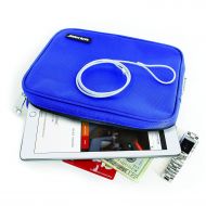 SafeInside Safe Inside, Locking Privacy Pouch with Steel Tether Cable, Medium, Blue