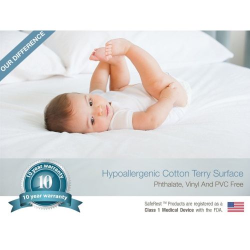  SafeRest Premium Hypoallergenic Waterproof Mattress Protector - Vinyl Free, Multiple Sizes