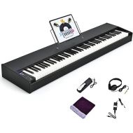 Safeplus Digital Piano 88 Key Full Size Weighted Keyboard, Electric Piano Portable with Sustain Pedal Power, Supply for Beginner Adults Practice(Black)