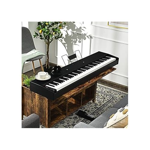  Safeplus Digital Piano 88 Key Full Size Weighted Keyboard, Electric Piano Portable with Sustain Pedal Power, Supply for Beginner Adults Practice(Black)