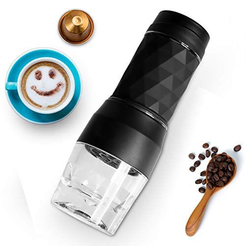  Portable Espresso Machines, Safeplus Hand coffee Maker, 20 Bar Pressure for Capsule & Ground Coffee,Manually Operated,Travel Gadgets, Compatible with Ground Coffee, Perfect for Cam