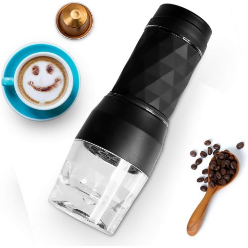  Portable Espresso Machines, Safeplus Hand coffee Maker, 20 Bar Pressure for Capsule & Ground Coffee,Manually Operated,Travel Gadgets, Compatible with Ground Coffee, Perfect for Cam