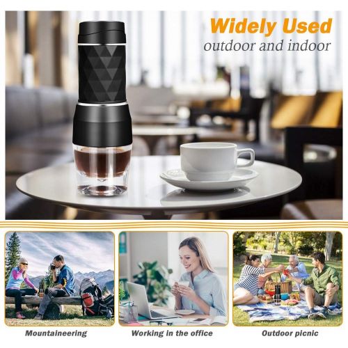  Portable Espresso Machines, Safeplus Hand coffee Maker, 20 Bar Pressure for Capsule & Ground Coffee,Manually Operated,Travel Gadgets, Compatible with Ground Coffee, Perfect for Cam