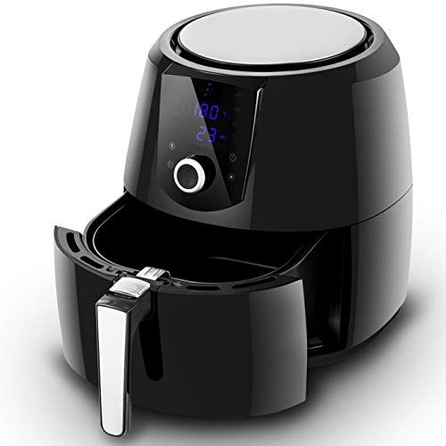  Safeplus 5.5Qt Air Fryer, 1800W Programmable Digital Oil Free Electric Hot Air Fryer, Screen Control Kitchen Healthy Cooker, Family Size XL