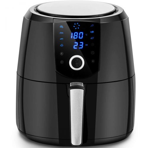  Safeplus 5.5Qt Air Fryer, 1800W Programmable Digital Oil Free Electric Hot Air Fryer, Screen Control Kitchen Healthy Cooker, Family Size XL