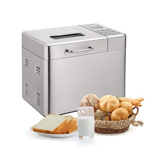  Safeplus Stainless Steel Bread Machine - 2LB Automatic Bread Maker with 15 Programs,15 Hours Delay Timer, 1 Hour Keep Warm