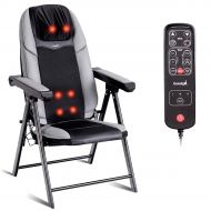 Safeplus Adjustable Folding Shiatsu Massage Chair with Heat Mode and Kneading Rollers, Seat Vibration and USB...