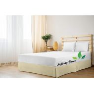 Saferay Green Hypoallergenic Fade Resistant 100% Breathable Organic Cotton 750-TC Box Plated Bed Skirt Ivory Solid Twin XL Size 39x80 inch 12 inch Drop Length