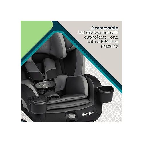  Safety 1st Everslim DLX Slim Convertible Car Seat- A 4-in-1 Convertible Child Safety Car Seats; Baby Car Seats for 5-100 lbs, Dunes Edge