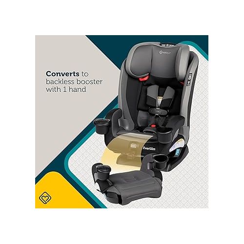  Safety 1st Everslim DLX Slim Convertible Car Seat- A 4-in-1 Convertible Child Safety Car Seats; Baby Car Seats for 5-100 lbs, Dunes Edge