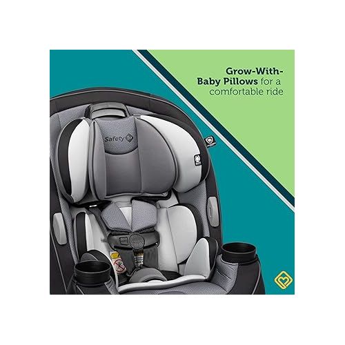  Safety 1st Grow and Go All-in-One Convertible Car Seat, Rear-facing 5-40 pounds, Forward-facing 22-65 pounds, and Belt-positioning booster 40-100 pounds, Harvest Moon