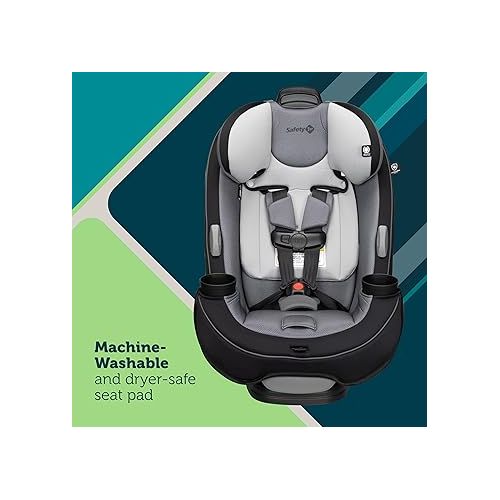  Safety 1st Grow and Go All-in-One Convertible Car Seat, Rear-facing 5-40 pounds, Forward-facing 22-65 pounds, and Belt-positioning booster 40-100 pounds, Harvest Moon