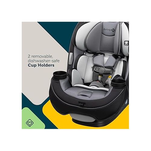  Safety 1st Grow and Go All-in-One Convertible Car Seat, Rear-facing 5-40 pounds, Forward-facing 22-65 pounds, and Belt-positioning booster 40-100 pounds, Harvest Moon