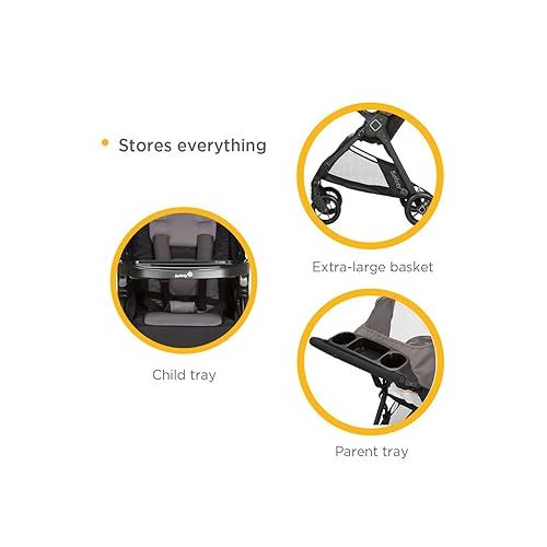  Safety 1st Smooth Ride Travel System Stroller and Car Seat OnBoard 35 LT - Efficient Infant Car Seat Stroller and Infant Car Seat and Stroller Combo, Monument