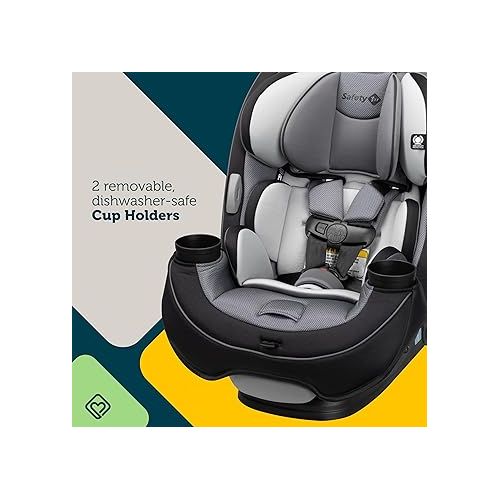  Safety 1st Grow and Go All-in-One Convertible Car Seat,Rear-facing 5-40 pounds, Forward-facing 22-65 pounds, and Belt-positioning booster 40-100 pounds, Carbon Ink
