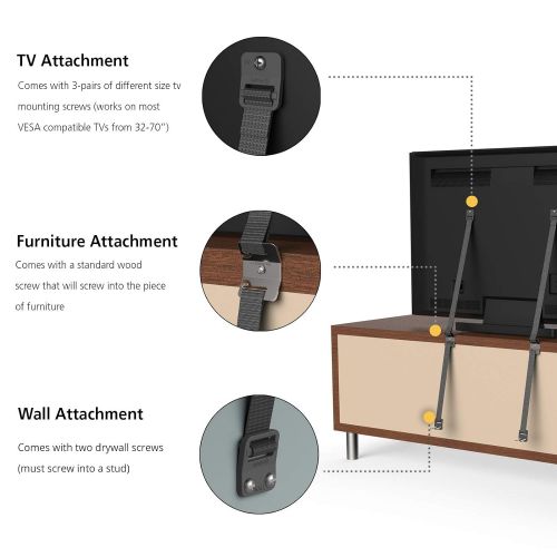  [아마존베스트]Safety 1st TV & Furniture Safety Straps, Black