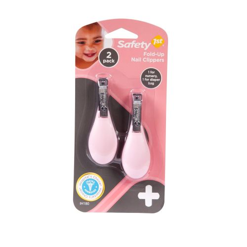  [아마존베스트]Safety 1stSteady Fold-Up Nail Clippers, Raspberry, 2-Count