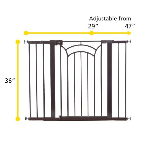  Safety 1st Decor Easy Install Tall & Wide Baby Gate with Pressure Mount Fastening