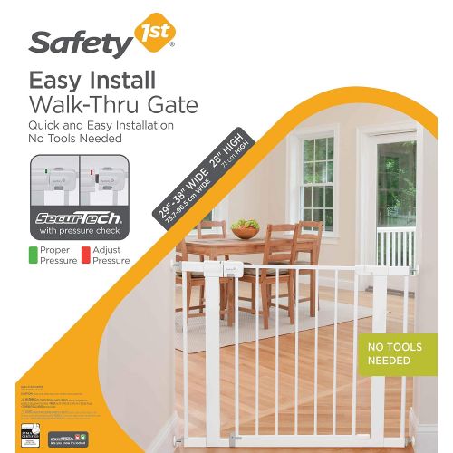  Safety 1st Easy Install Metal Baby Gate with Pressure Mount Fastening (White)