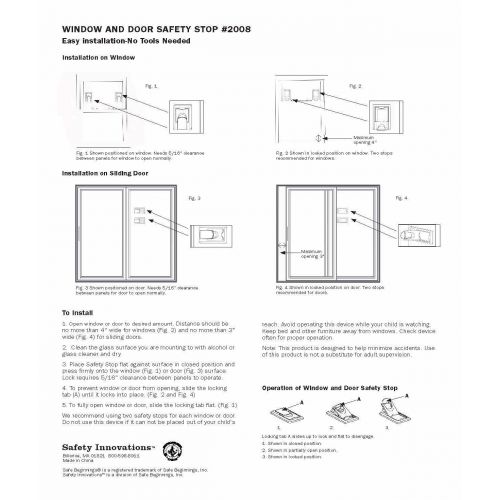  [아마존베스트]Safety Innovations 4-Pack-Childproof Your Windows and Sliding Doors with Our Window and Door Babyproof Safety...