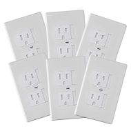 [아마존베스트]6-Pack Safety Innovations Self-closing (1Screw) Standard Outlet Covers - An Alternative To Wall Socket Plugs for Child Proofing Outlets (White)