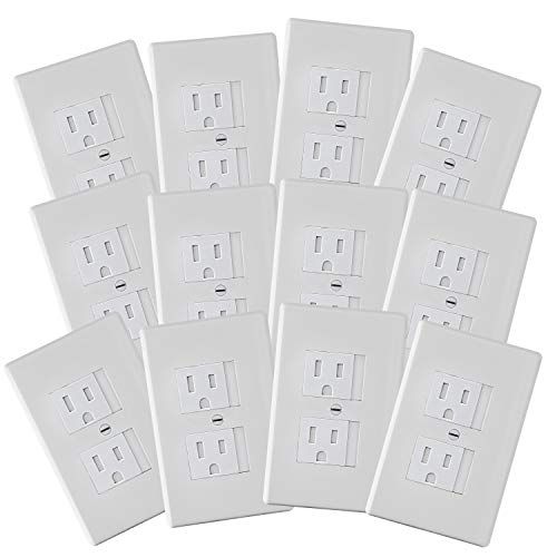  [아마존베스트]Safety Innovations 12 -Pack Self-Closing Babyproof Outlet Covers - An Alternative To Wall Socket Plugs for Child Proofing (Standard - 1 Screw, White)