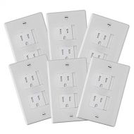 [아마존베스트]6-Pack Safety Innovations Self-closing (2 Screw) Decora Outlet Covers- An Alternative To Wall Socket Plugs for Child Proofing Outlets (White)