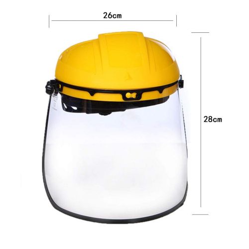  Safety Masks Head-Mounted High Temperature Smokeproof Chemical Splash Shock Dust Face Transparent Polished Labor Insurance (Color : Yellow, Size : 2628cm)