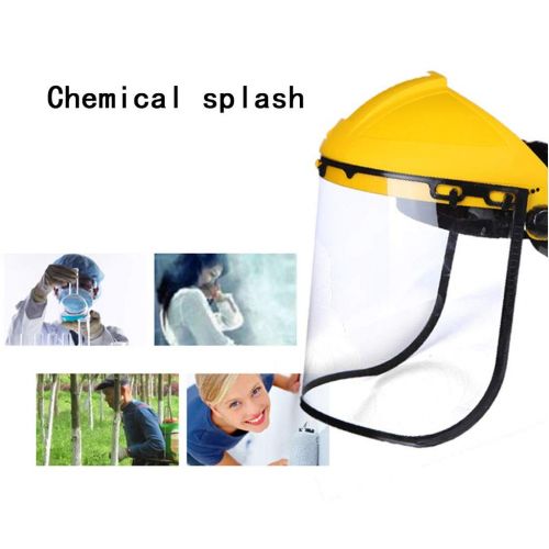  Safety Masks Head-Mounted High Temperature Smokeproof Chemical Splash Shock Dust Face Transparent Polished Labor Insurance (Color : Yellow, Size : 2628cm)