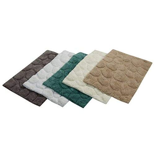  Bath Rug - Saffron Fabs 100% Soft Cotton, 36 Inches x 24 Inches, Color Ivory, GSF 200, Pattern Pebbles