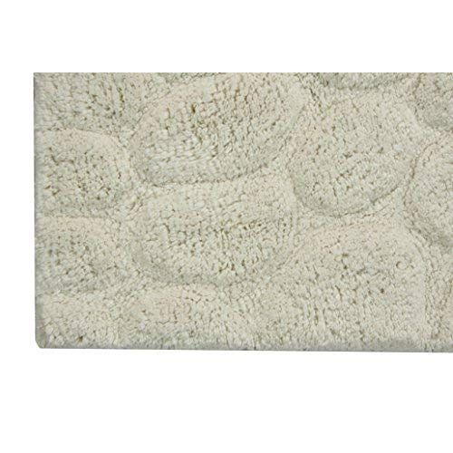  Bath Rug - Saffron Fabs 100% Soft Cotton, 36 Inches x 24 Inches, Color Ivory, GSF 200, Pattern Pebbles