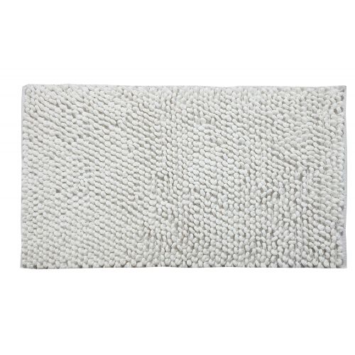  Bath Rug - Saffron Fabs Cotton and Microfiber handloom, 50x30 Inches, Color White, GSF 200, Pattern Bubbles