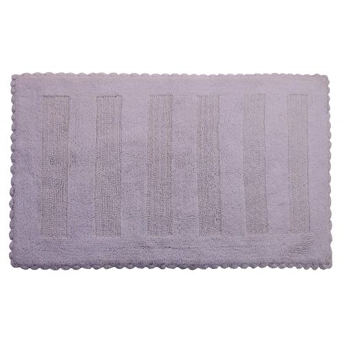  Saffron Fabs SPA Rug 100% Soft Cotton, 50x30 Inch Reversible, Color White, 260 GSF, Crochet Lace Border