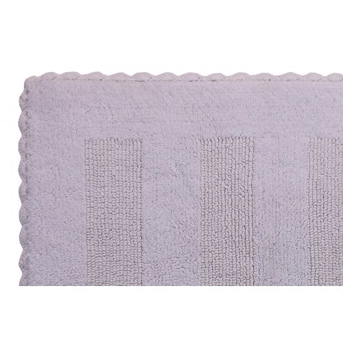  Saffron Fabs SPA Rug 100% Soft Cotton, 50x30 Inch Reversible, Color White, 260 GSF, Crochet Lace Border