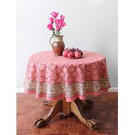 Saffron Marigold India Rose Pink Floral Tablecloth | Vintage Salmon Rustic Blush Flower Botanical Trellis Banquet Table Cover | Wedding, Party, Spring Time, Girls Decorative Table