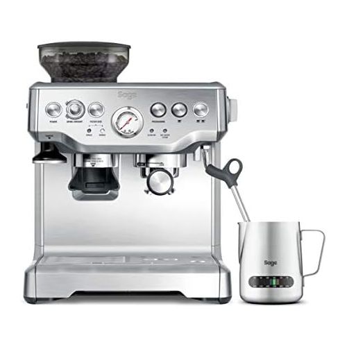  Sage Appliances SAGE SES875 the Barista Express, Siebtrager mit Manometer-Anzeige, 15 Bar, Gebuersteter Edelstahl