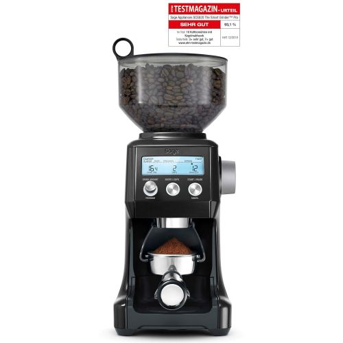  Sage Appliances SAGE SCG820 the Smart Grinder Pro Kaffeemuehle mit LCD-Anzeige fuer Press- oder Filterkaffee, Matt-Schwarz