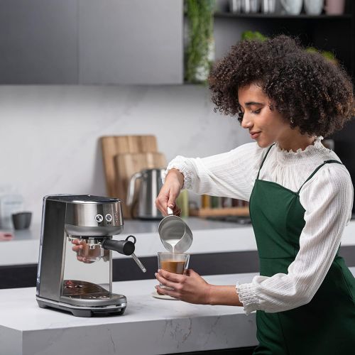  Sage Appliances SES450 the Bambino, portafilter espresso machine, brushed stainless steel