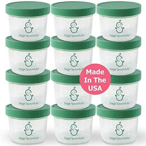  [아마존베스트]Sage Spoonfuls Big Batch Storage Set, 4 Ounce (Pack of 12)