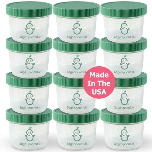  [아마존베스트]Sage Spoonfuls Big Batch Storage Set, 4 Ounce (Pack of 12)