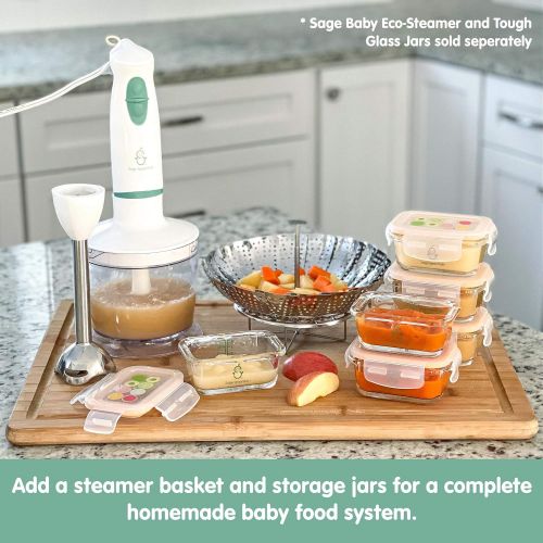  Sage Spoonfuls Baby Food Maker | Baby Food Immersion Blender & Food Processor | Blends Baby Food In Seconds | Portable | Stainless Steel Blades | BPA, Phthalate, Lead & PVC Free | Baby, Toddler &