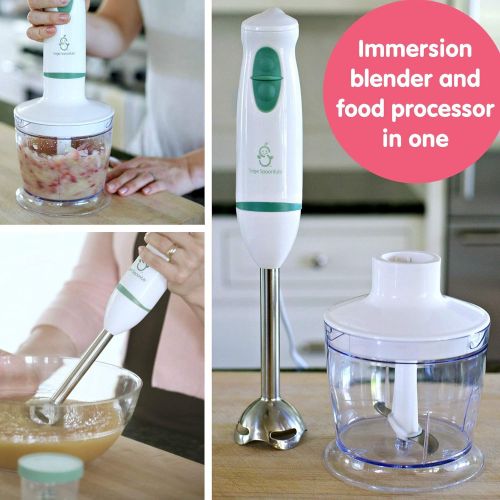  Sage Spoonfuls Baby Food Maker | Baby Food Immersion Blender & Food Processor | Blends Baby Food In Seconds | Portable | Stainless Steel Blades | BPA, Phthalate, Lead & PVC Free | Baby, Toddler &