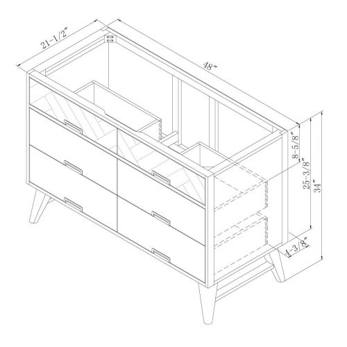  Sagehill Designs PK4821D Parkett 48 Vanity Cabinet Only - Less Vanity Top