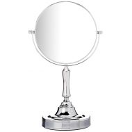 Sagler Vanity Mirror Chrome 6-inch Tabletop Two-Sided Swivel with 10x Magnification, makeup mirror 11-inch Height, Chrome Finish